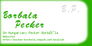 borbala pecker business card